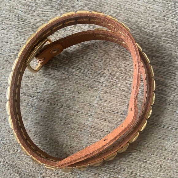 Victoria Emerson gold studded camel leather wrap bracelet - Picture 7 of 7